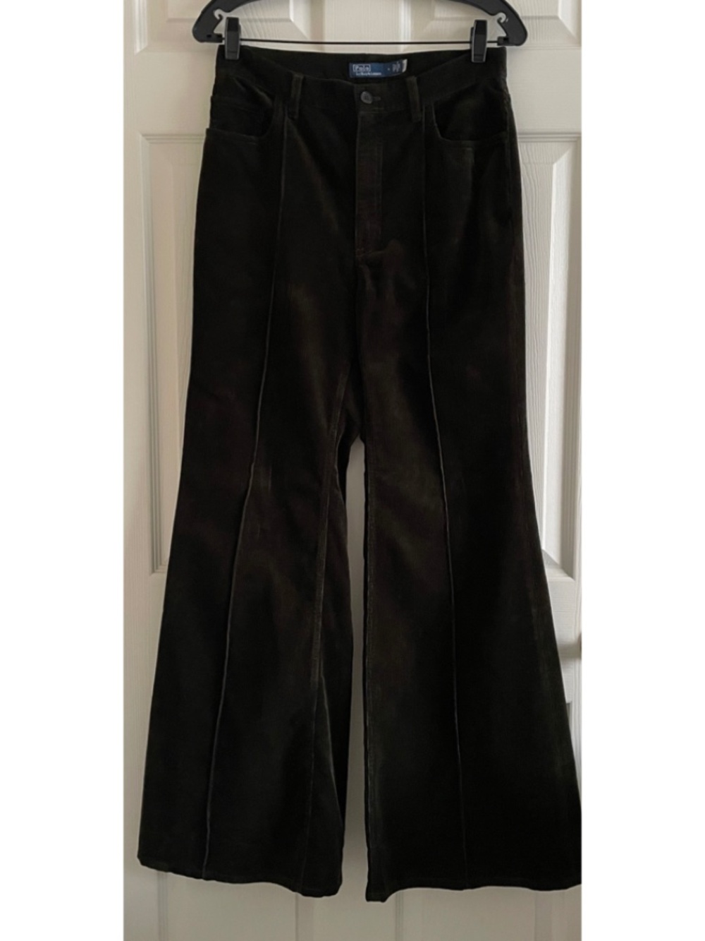 Polo Ralph Lauren Pintucked Corduroy Flare Wide Leg Pants Green - Picture 2 of 10